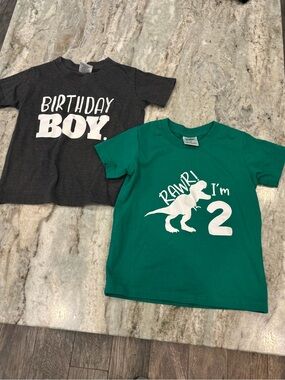 Birthday boy shirt dinosaur 2 two